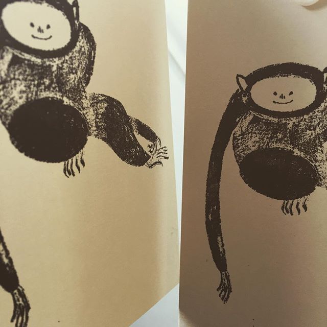 Monkey Jakuchu #mimeograph #printmaking #printmakingart
