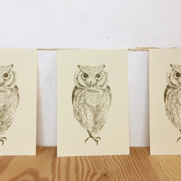"Scops owl"#illustration #printmaking #mimeograph #instagood #instadaily #instaart #謄写版 #イラスト
